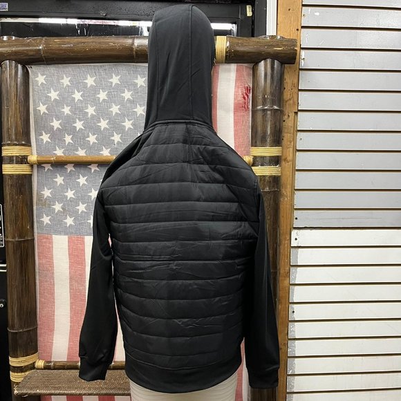 NWT NBA net dry hooded basketball Jacket puffer full zipup black bomber zom7510f - Picture 4 of 9